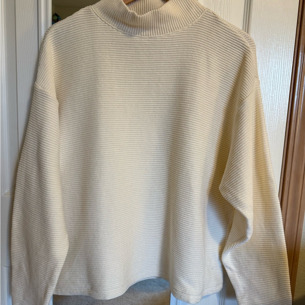 Women’s Madewell Cream Ribbed Mock Neck Top